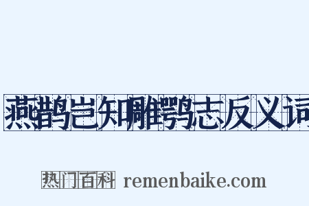 燕鹊岂知雕鹗志反义词是什么意思的图片